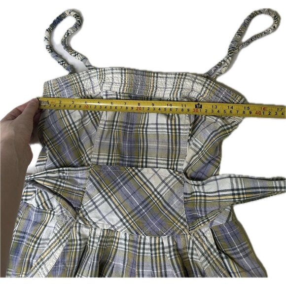 Free People Boho Plaid Dress with Spaghetti Straps & Waist Tie Cottagecore 4 S - Picture 6 of 7